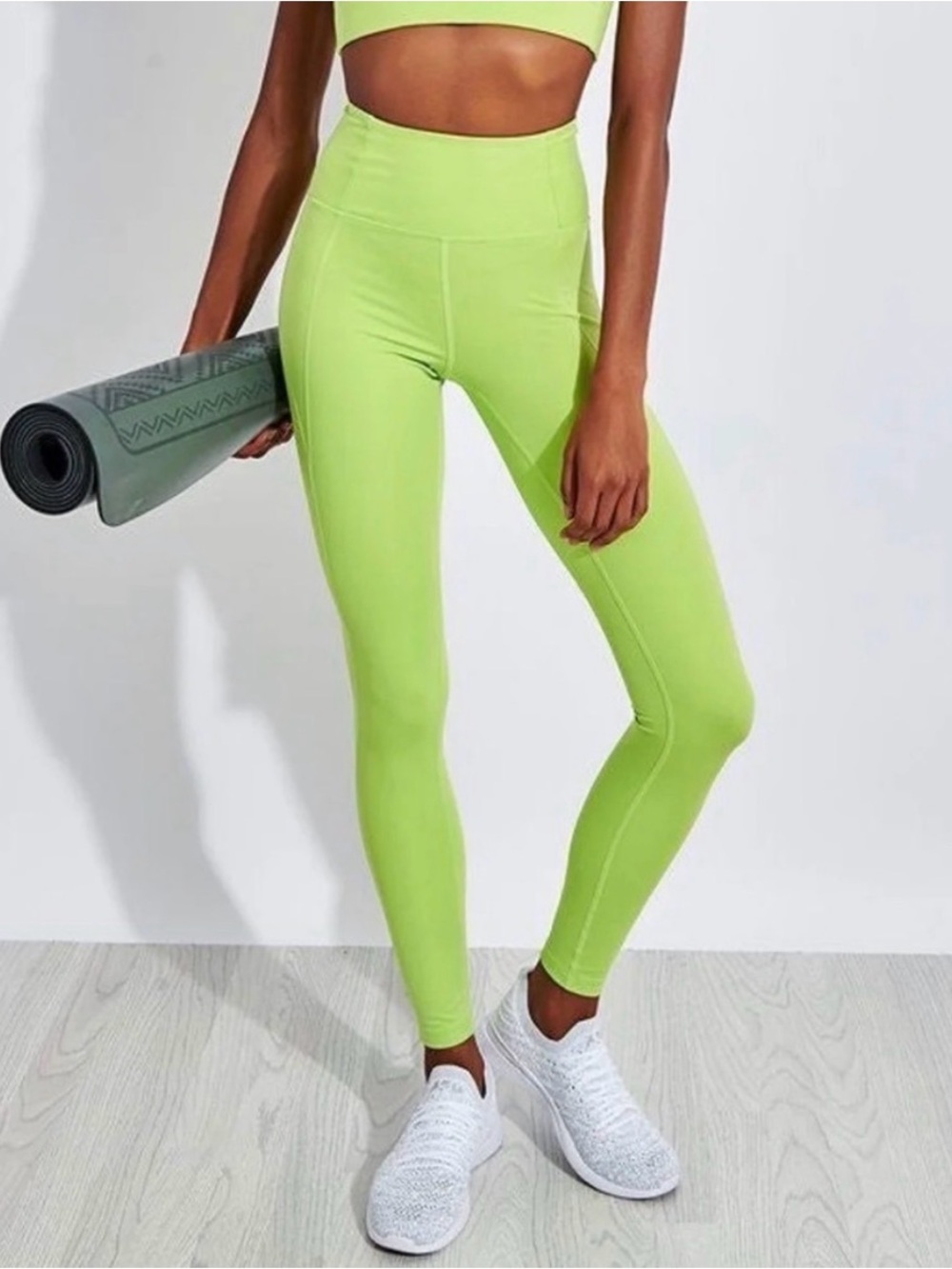 girlfriend collective Neon Lime High-Waist Leggings